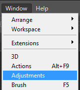 photoshop menu adjustment