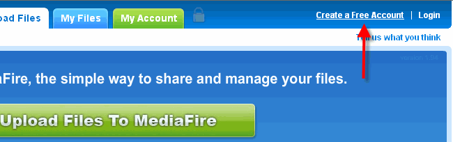 สร้างบัญชีผู้ใช้ฟรีบน mediafire